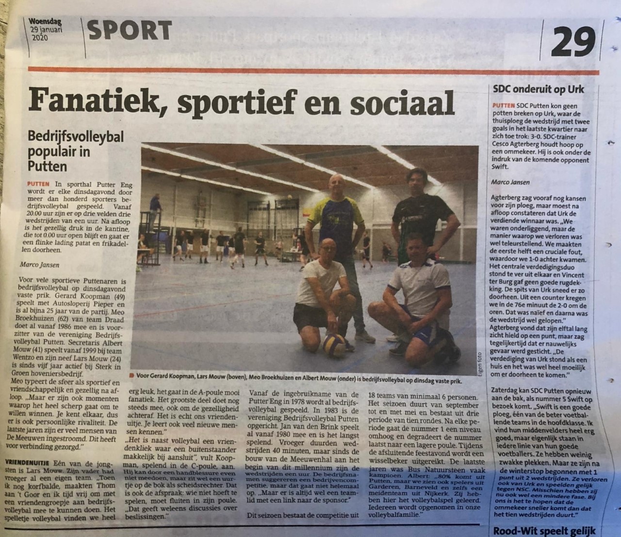 Artikel In De Puttenaer Bedrijfsvolleybal Putten